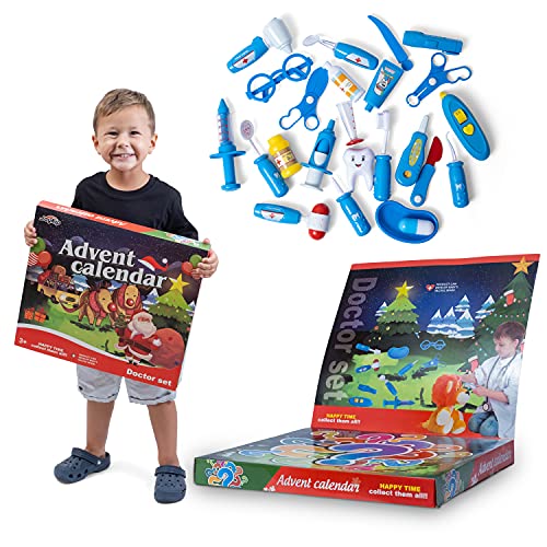 JoyKip Adventskalender für Kinder mit Ärzte-Spielutensilien für Jungen und Mädchen, Weihnachts-Countdown-Puzzle-Geschenk für Freunde ab 3 Jahren von JoyKip