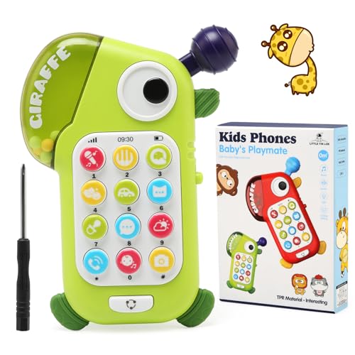 JoyPlus Baby Handy Musikspielzeug ab 1 Jahr, Baby Musikspielzeug Handy Spielzeug, Kindertelefon mit mit Liedern, Geräuschen und Blinkenden Lichtern, Baby Handy Spielzeug Geschenk ab 0 12 18 Monate von JoyPlus