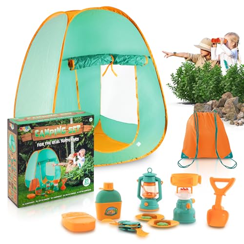 Joya Creative Kinderspielzelt Pop Up Spielhaus Baby, Abenteuer Kinder Outdoor, Forscherset, entdecker Set, Play Kinderzelt Geschenke für Kinder 2-6 Jahre Mädchen Junge Spielzeug von Joya Creative