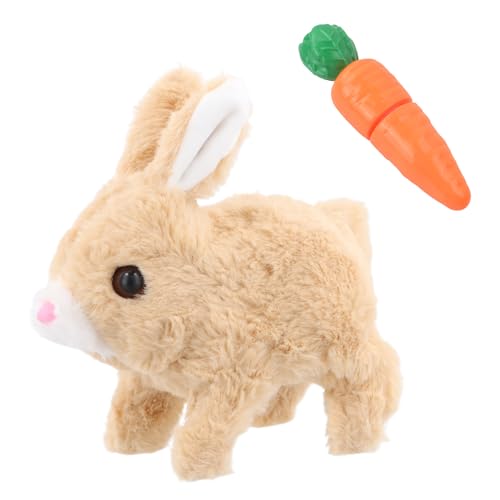 Bunny Toys, Niedliches Stoffkaninchen-Spielzeug mit Karottenspielzeug, Hase Elektrisch Spielzeug, Ostern-Geschenke für Kinder (Gelb) von Joyan