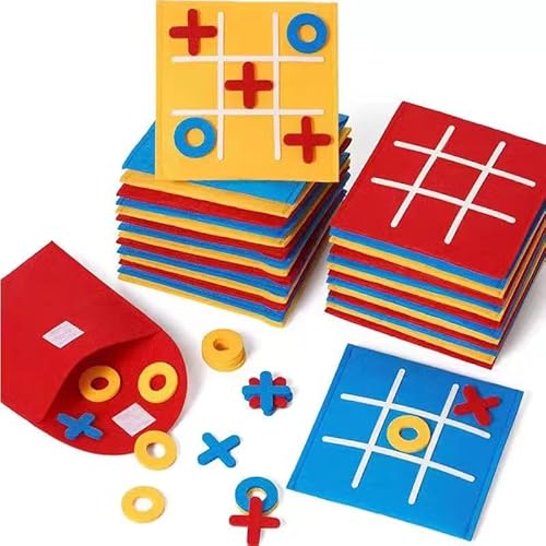 Joycabin 18 Stück Tic Tac Toe Spiel, Filz Neun Raster Tic Tac Toe Spielbrett, Mini-Brettspiel Spielzeug für Kinder Geschenke Party Favors Ende des Jahres Klassenzimmer Geschenke von Joycabin