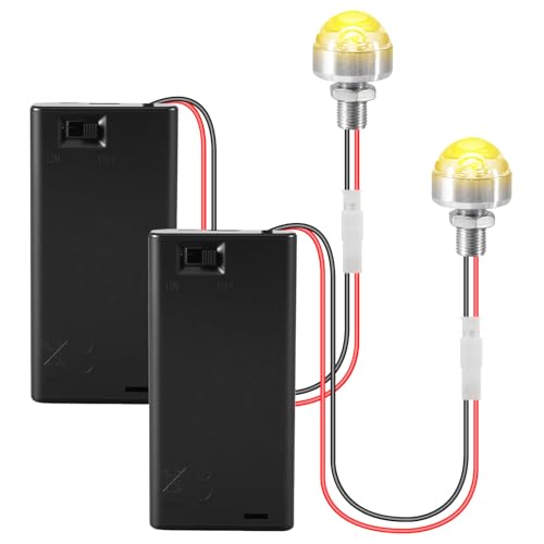 Joycabin 2 Stück Miniatur LED Leuchten für Puppenhäuser, Mini Lichter mit AA-Batteriehalter,Puppenhaus Miniatur Zubehör, Miniatur LED Lichter für Vitrinen Mikrohaus Spielzeughaus Dekoration (Warmweiß) Joycabin 2 Stück Miniatur LED Leuchten für Puppenhäuser, Mini Lichter mit AA-Batteriehalter,Puppenhaus Miniatur Zubehör, Miniatur LED Lichter für Vitrinen Mikrohaus Spielzeughaus Dekoration (Warmweiß) von Joycabin