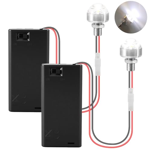 Joycabin 2 Stück Miniatur LED Leuchten für Puppenhäuser, Mini Lichter mit AA-Batteriehalter,Puppenhaus Miniatur Zubehör, Miniatur LED Lichter für Vitrinen Mikrohaus Spielzeughaus Dekoration (Kaltweiß) Joycabin 2 Stück Miniatur LED Leuchten für Puppenhäuser, Mini Lichter mit AA-Batteriehalter,Puppenhaus Miniatur Zubehör, Miniatur LED Lichter für Vitrinen Mikrohaus Spielzeughaus Dekoration (Kaltweiß) von Joycabin