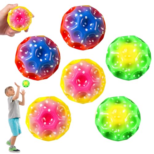 Joycabin 6 Stück Moon Ball, Sprünge Gummiball, Galaxy Ball, Flummies für Kinder, Space Ball EIN Knallendes Geräusch Machen Bouncing Ball Toy für Kinder und Erwachsene (Mehrfarbig) von Joycabin