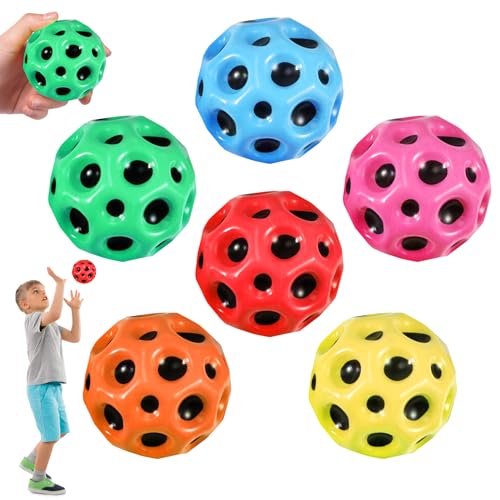 Joycabin 6 Stück Moon Ball, Sprünge Gummiball, Galaxy Ball, Flummies für Kinder, Space Ball EIN Knallendes Geräusch Machen Bouncing Ball Toy für Kinder und Erwachsene von Joycabin