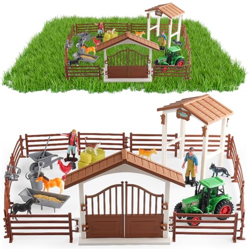 Joycabin Pferdestall Spielzeug Set, Bauernhof Spielzeug Horse Club mit Pferde Figuren, Reiterin Spielfiguren, Reiterhof Spielzeug Bauernhof Geschenk für Kinder Jungen Mädchen 4 5 6 7 8 9 10 Jahren von Joycabin