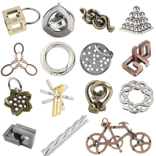 Joyeee 15-teiliges Denksport Puzzle aus Metalldraht, Denkspiel IQ Test zum Entsperren von Spielzeug, Interlock Challenge Puzzle Spiel, pädagogisches Spielzeug, Geschenk für Teenager, Erwachsene, #G Joyeee 15-teiliges Denksport Puzzle aus Metalldraht, Denkspiel IQ Test zum Entsperren von Spielzeug, Interlock Challenge Puzzle Spiel, pädagogisches Spielzeug, Geschenk für Teenager, Erwachsene, #G von Joyeee