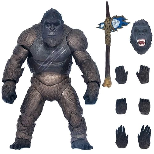 Anime-Film Godzilla VS Kong Figur bewegliche Gelenke King Kong Monster Doctor Actionfiguren Modell Dekoration Sammlung Spielzeug Geburtstagsgeschenk 18cm/7Zoll Gesicht veränderbar von Joyes