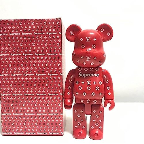 Bearbrick Gewalttätiger Bär Baustein Bär Camouflage Puppe 400% Modell Manuelle Sammlung Spielzeug Geschenk Mode Dekoration Skulptur 28Cm (11 Zoll) (Color : rot) von Joyes