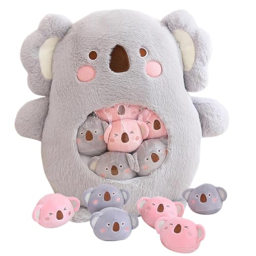 Joyes Gefülltes Koala Plüsch Kissen, eine Tüte Koala Plüsch Puppe Soft Snack Pillo mit 6 Koala Plüsch Puppe Geschenk für Geburtstag, Halloween Weihnachten(kaola) von Joyes