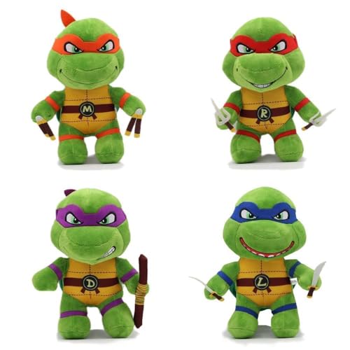 Joyes Ninja Turtles Mutant Mayhem 25 cm Raphael Plüschfigur zum Kuscheln und Spielen，4pc von Joyes