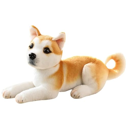 Joyes Stofftier Hund Kuscheltier, 32cm Liegende Plüschhund Wie echt Plüschtier Hunde Dalmatiner Husky Akita Kawaii Stoffhund Realistische Hund Kuschelig Plüsch Spielzeug für Baby Kinder Freunde,B von Joyes