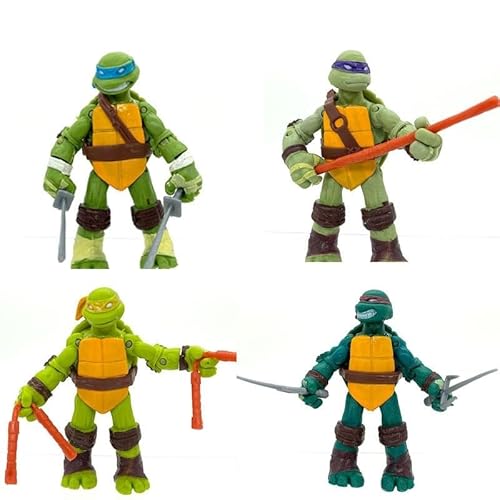 Ninja Cake Tortenfiguren, 4PCS Ninja Schildkröten-Spielzeug Teenage Turtle Action-Figuren Geburtstags Party liefert Cupcake Figuren für Kindergeburtstag von Joyes