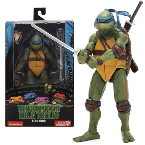 Ninja Turtle 1990 Film Limited Edition bewegliche Puppe Modell Box Figur，blau von Joyes