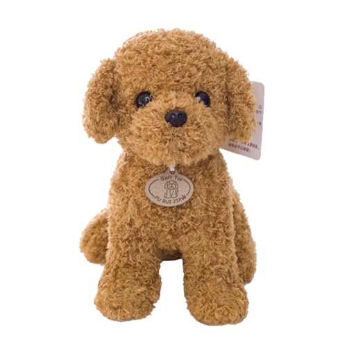 Realistisch Teddy Dog,25cm Simulation Teddy Pudel Hunde Spielzeug Plüschpuppe Welpe Suffed Doll Plüschtier,Plüsch Stofftier Hund Puppe Stofftier, Weihnachten Kuscheltier, Spielzeug Geschenk für Kinder von Joyes