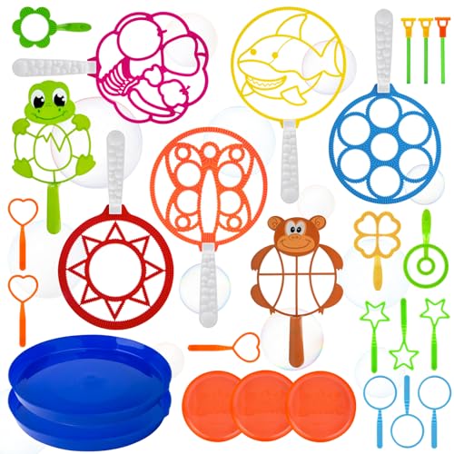 27Stück Große Seifenblasen Set Kinder Buntes Seifenblasen Spielzeug Bubble Geschenke Riesenseifenblasen für Sommer Outdoor Kinder Geburtstag Partys Hochzeit von JoyeuVie