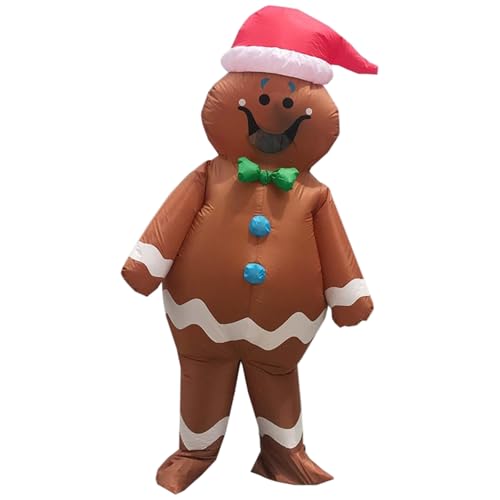 Joygoodta Gingerbread Man Kostüm aufblasbare Lebkuchen Kostüm für 5, 2-6, 2 Fuß Erwachsene Spaß Weihnachtsdekoration für Cosplay-Party Joygoodta Gingerbread Man Kostüm aufblasbare Lebkuchen Kostüm für 5, 2-6, 2 Fuß Erwachsene Spaß Weihnachtsdekoration für Cosplay-Party von Joygoodta