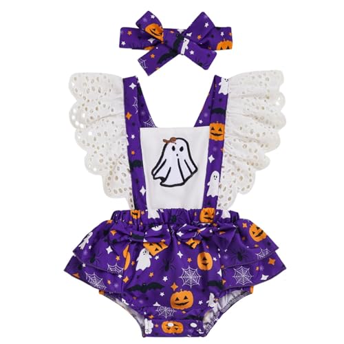 Joygoodta Halloween Baby-Outfit hautfreundlicher Baumwollbaby-Mädchen Halloween-Outfit süße ärmellose einteilige Overall für Heimparty, lila Joygoodta Halloween Baby-Outfit hautfreundlicher Baumwollbaby-Mädchen Halloween-Outfit süße ärmellose einteilige Overall für Heimparty, lila von Joygoodta