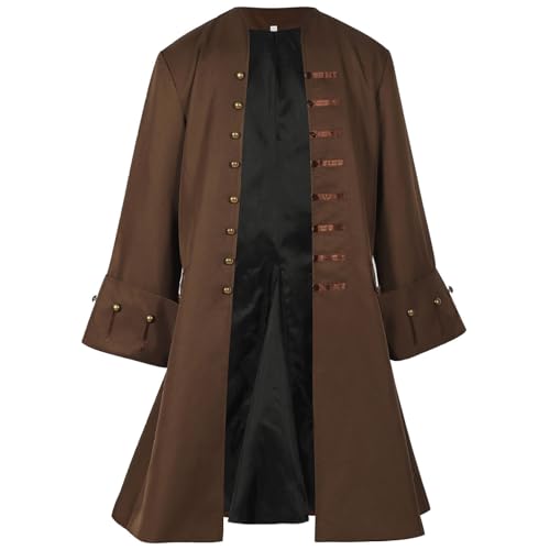 Joygoodta Piratenmantel mittelalterlicher Piratenmantel Männer Steampunk -Outfit Captain Renaissance Adult Halloween Cosplay Kostüm Karneval Kostüm XL Joygoodta Piratenmantel mittelalterlicher Piratenmantel Männer Steampunk -Outfit Captain Renaissance Adult Halloween Cosplay Kostüm Karneval Kostüm XL von Joygoodta
