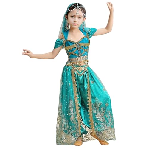 Joygoodta Prinzessin Jasmine Prinzessin Jasmine Kostüm für Mädchen 3pcs/Set Exquisites Kostüm mit Kostümkleid für Halloween, 145-153 cm Joygoodta Prinzessin Jasmine Prinzessin Jasmine Kostüm für Mädchen 3pcs/Set Exquisites Kostüm mit Kostümkleid für Halloween, 145-153 cm von Joygoodta