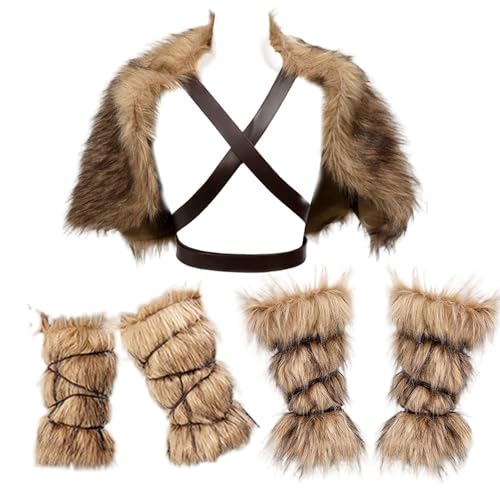 Joygoodta Viking Kostüm 3PCS/Set Viking Kostüm Männer warmes Kunstpelz Barbar inklusive Armschieberschal -Umzug Fuß Cover mittelalterlicher Outfit für Halloween Party Cosplay Joygoodta Viking Kostüm 3PCS/Set Viking Kostüm Männer warmes Kunstpelz Barbar inklusive Armschieberschal -Umzug Fuß Cover mittelalterlicher Outfit für Halloween Party Cosplay von Joygoodta
