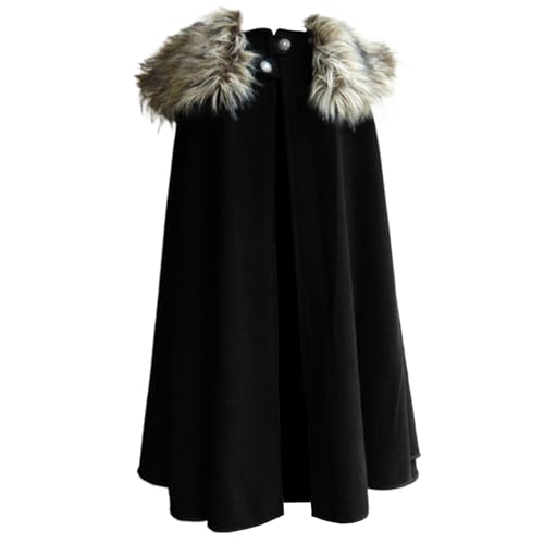 Joygoodta Viking-Umhang mittelalterlicher Wikingerfelzen Kap-Umhang Herren Renaissance King Robe Kostüm mit Pelzen für Halloween Cosplay Party Performance, L-XL Joygoodta Viking-Umhang mittelalterlicher Wikingerfelzen Kap-Umhang Herren Renaissance King Robe Kostüm mit Pelzen für Halloween Cosplay Party Performance, L-XL von Joygoodta