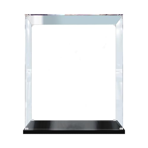 JoyiD Acryl-Vitrine mit schwarzem Acrylsockel, Blumenmodell 10313, 30 x 30 x 50 cm, staubdichte Vitrine, durchsichtige Acryl-Vitrine for Sammlerstücke von JoyiD