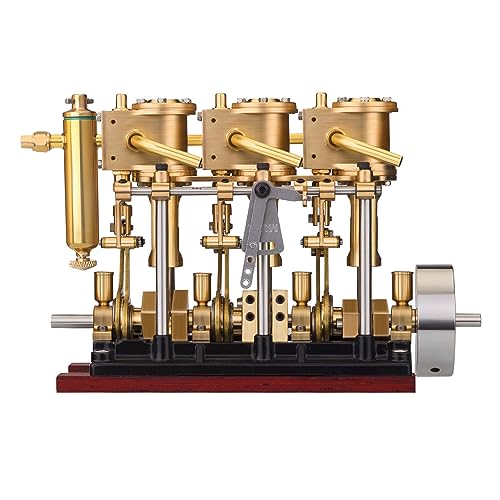 Joymap LS3-13S Vertikale DREI-Zylinder-Hubkolben-Dampfmaschine Modell mit Öl Cup Unterstützung Vorwärts- und Rückwärtsdrehung Geeignet für 80-120CM Dampf Modellschiff - Kessel Nicht enthalten von Joymap