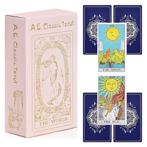 Joyoldelf Tarotkarten, klassische Tarotkarten und Buch für Anfänger Set, Tarotkarten Deck mit 100 Seiten Guide Book, Rider Waite Tarot-Deck für Anfänger oder Erfahrene von Joyoldelf