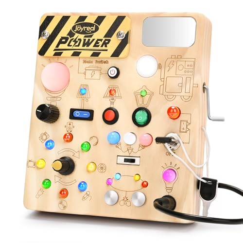 Joyreal Montessori Busy Board mit Handkurbel Generator, Baby Motorikspielzeug Sensorisches Spielzeug, 22 LED Lichter & 11 Schalter Activity Board für Kinder ab 1 2 3 Jahren, Geschenk Jungen und Mädch Joyreal Montessori Busy Board mit Handkurbel Generator, Baby Motorikspielzeug Sensorisches Spielzeug, 22 LED Lichter & 11 Schalter Activity Board für Kinder ab 1 2 3 Jahren, Geschenk Jungen und Mädch von Joyreal