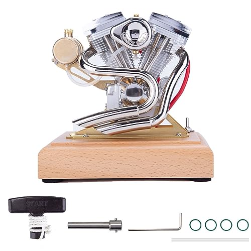 Dampfmaschinen-Modellbausätze, Maßstab 1:5, 4,2 cm³ V-Twin 4-Takt OHV Motorrad-Benzinmotor mit Display-Sockel für wissenschaftliche Experimente, Bildung & Ausstellung Dampfmaschinen-Modellbausätze, Maßstab 1:5, 4,2 cm³ V-Twin 4-Takt OHV Motorrad-Benzinmotor mit Display-Sockel für wissenschaftliche Experimente, Bildung & Ausstellung von Joytopiaminds