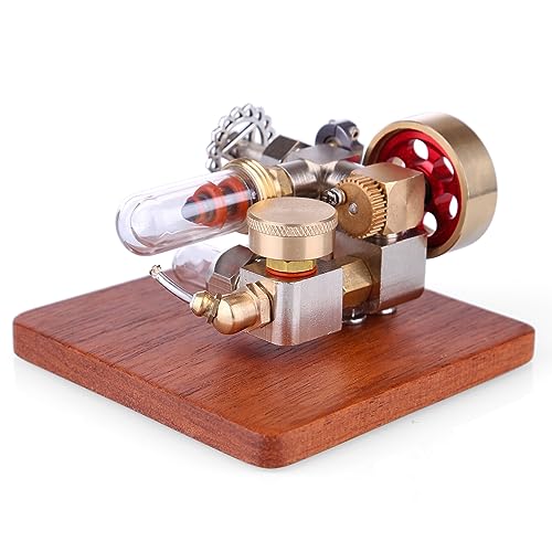 Dampfmaschinen-Modellbausatz, Heißluft-Stirlingmotor mit Einstellbarer Geschwindigkeit, Holzsockel und Quarzglasheizung, Experimentierkasten für Physikunterricht und Ausstellung Dampfmaschinen-Modellbausatz, Heißluft-Stirlingmotor mit Einstellbarer Geschwindigkeit, Holzsockel und Quarzglasheizung, Experimentierkasten für Physikunterricht und Ausstellung von Joytopiaminds