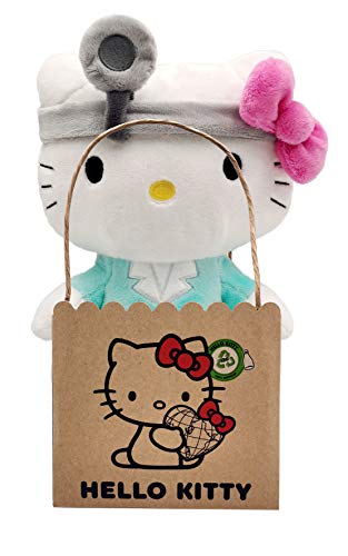 Hello Kitty Doctor Eco Plush 24 cm in wiederverwendbarem Kartontäschchen - der Plüsch ist aus 100% aus PET Flaschen recyceltem Material von Joytoy