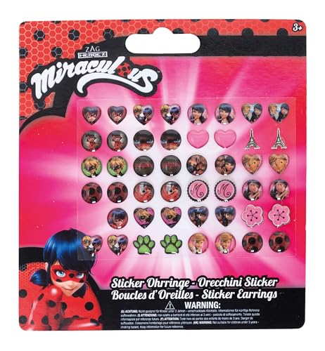 Joy Toy 65984 Miraculous: Tales of Ladybug & Cat Noir Figuren & Charactere Stickerohrringe auf backercard 13x0,2x14 cm, girls, normal von Joytoy