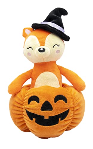 Joy Toy - Halloween Fuchs Plüsch 14x14x25 cm im Kürbis, 21738, Mehrfarbig von Joytoy