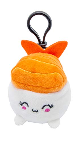 Joy Toy - Plushi Nigiri Sushi mit Garnele (gestickt) Plüsch Clip On 7 cm, Schwarz von Joytoy