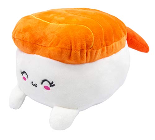 Joy Toy - Plushi Nigiri Sushi mit Garnele (gestickt) Plüsch - Größe 20 cm, Weiß,orange,rosa,schwarz von Joytoy