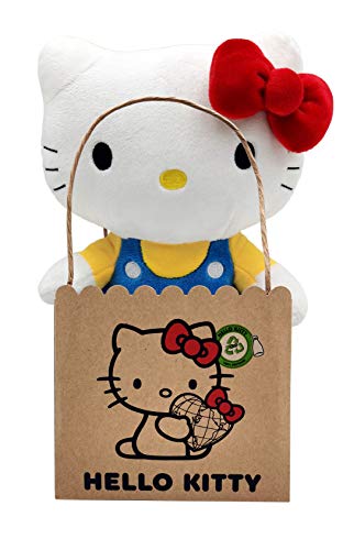 Joy ToyHello Kitty Classic Eco Plush 24 cm in wiederverwendbarem Kartontäschchen - der Plüsch ist aus 100% aus PET Flaschen recyceltem Material von Joytoy