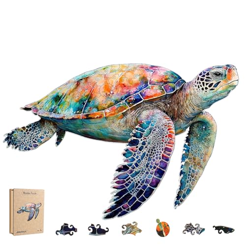 Holzpuzzle Erwachsene, 186 Teile Holz Puzzle Magisches Unregelmä Tierform, Holzpuzzle Tiere Geschenk für Erwachsene und Kinder (26 x 40 cm) von Jozutoyz