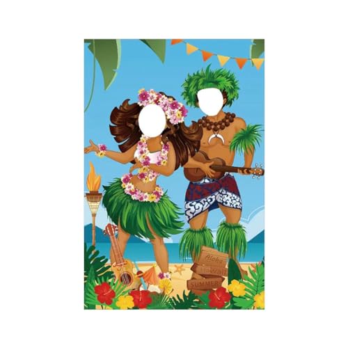 Jrifedptry Hawaiianische Partydekorationen Luau Foto Propsaloha Banner für Tropische Strandparty 59 X 39,4 von Jrifedptry