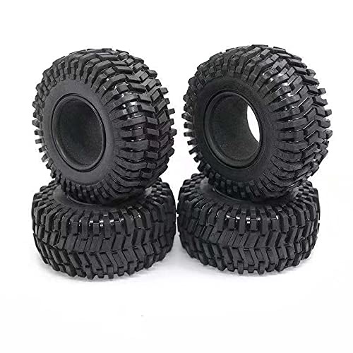 Jrpzcv 4 STÜCKE 125 MM 2.2 Gummi Rad Reifen Reifen für 1/10 RC Crawler Auto Axial SCX10 90046 RR10 Wraith für TRX4-6 von Jrpzcv