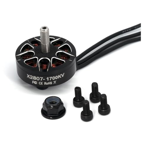 Jrpzcv Bürstenloser Motor X2807 1700KV 2-6S 4mm Lagerwellenmotor für RC FPV Racing Drone Multicopter von Jrpzcv