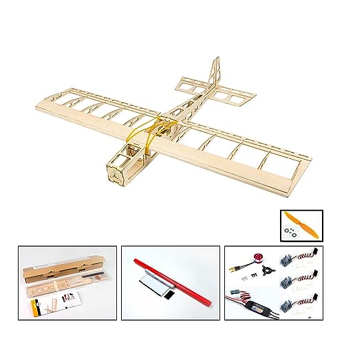 Jrpzcv R03 STICK-06 Flugzeug, 580 mm Spannweite, Balsaholz, DIY-Elektroflugzeug, RC-Flugspielzeugversion, Zerlegt, Einfach zu Bedienen, Komplettset von Jrpzcv