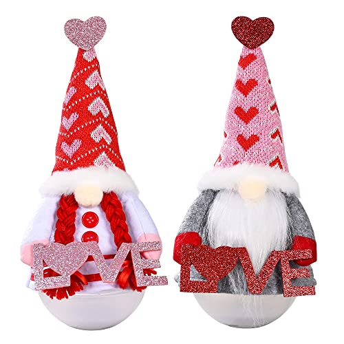 Jrrwtevng 2 Pack Valentinstag Tomte GNOME Dekorationen zu Dem Valentinstag Schwedische PlüSch Puppen Weihnachten Figuren Spielzeug Ornamente von Jrrwtevng