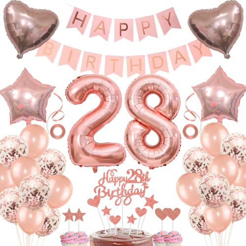 Deko 28. Geburtstag frau Tortendeko 28 Geburtstag frauen Deko Geschenk für 28. Geburtstag frau Rosegold Geburtstag 28 frauen 28 jahre Geburtstag deko Ballon 28 Geburtstag 28 jahre frau von Jrzyhi