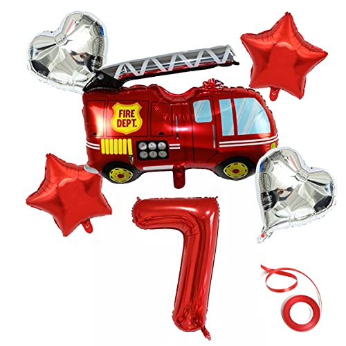 Feuerwehrauto Ballons Auto Kindergeburtstag Folienballon Feuerwehr Folienballons mit Feuerwehr/firetruck Car Feuerwehrauto Thema Deko Feuerwehrauto Geformte Folienballons für Party Geburtstag Schule von Jrzyhi