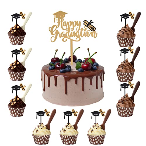 Jrzyhi 10 Stück Abschluss Tortendeko Graduation Cake Decorations Cake Topper Graduation Kuchen Dekoration Graduation Cake Topper 2023 Abschluss Deko 2023 Abschluss Tortenaufsatz Abschluss Aufkleber von Jrzyhi