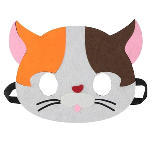 Jtnohx Filz Tiermasken, 10 Stück Halloween Maske für Kinder, Tier Kostüm für Geburtstag Party Supplies（Katze Masken） von Jtnohx