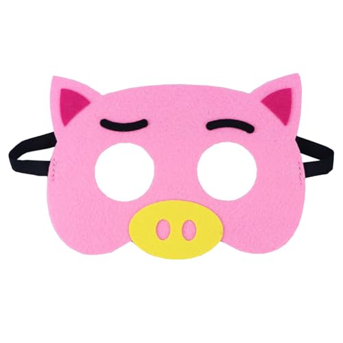 Jtnohx Filz Tiermasken, 10 Stück Halloween Maske für Kinder, Tier Kostüm für Geburtstag Party Supplies（Schwein Masken） von Jtnohx