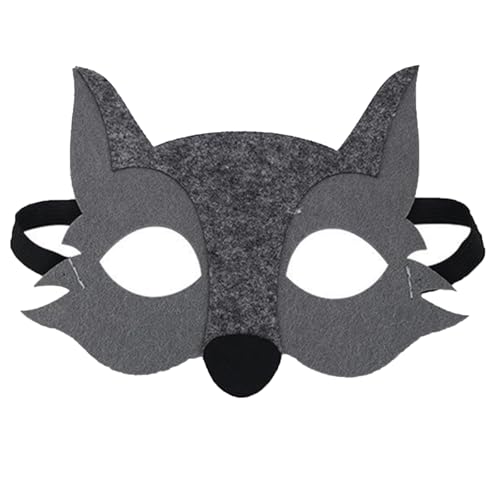 Jtnohx Filz-Tiermasken, 10 Stück Halloween-Maske für, Tier-Kostüm für Geburtstag Party Supplies（Wolf Masken） von Jtnohx